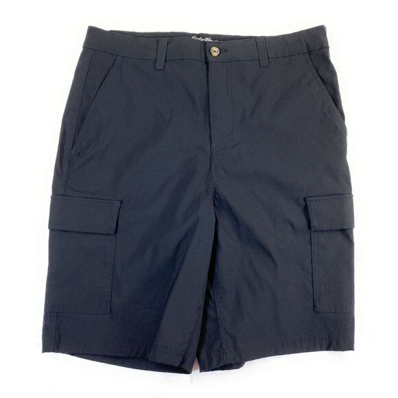 Eddie Bauer Men's Quick Dry‎ Nylon Stretch 10" Black Outdoor Cargo Shorts 34 - Picture 1 of 12